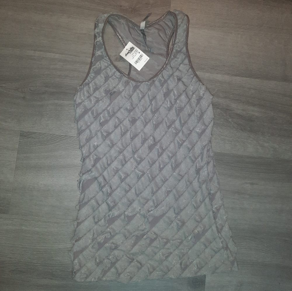 NWT Charlotte Russe Ruffle Racerback Tank Top